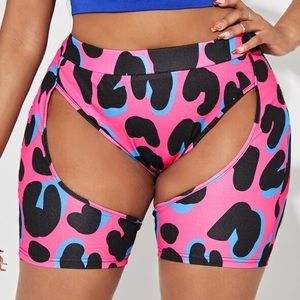 Pink biker shorts cutout biker shorts *BRAND NEW* plus size biker shorts